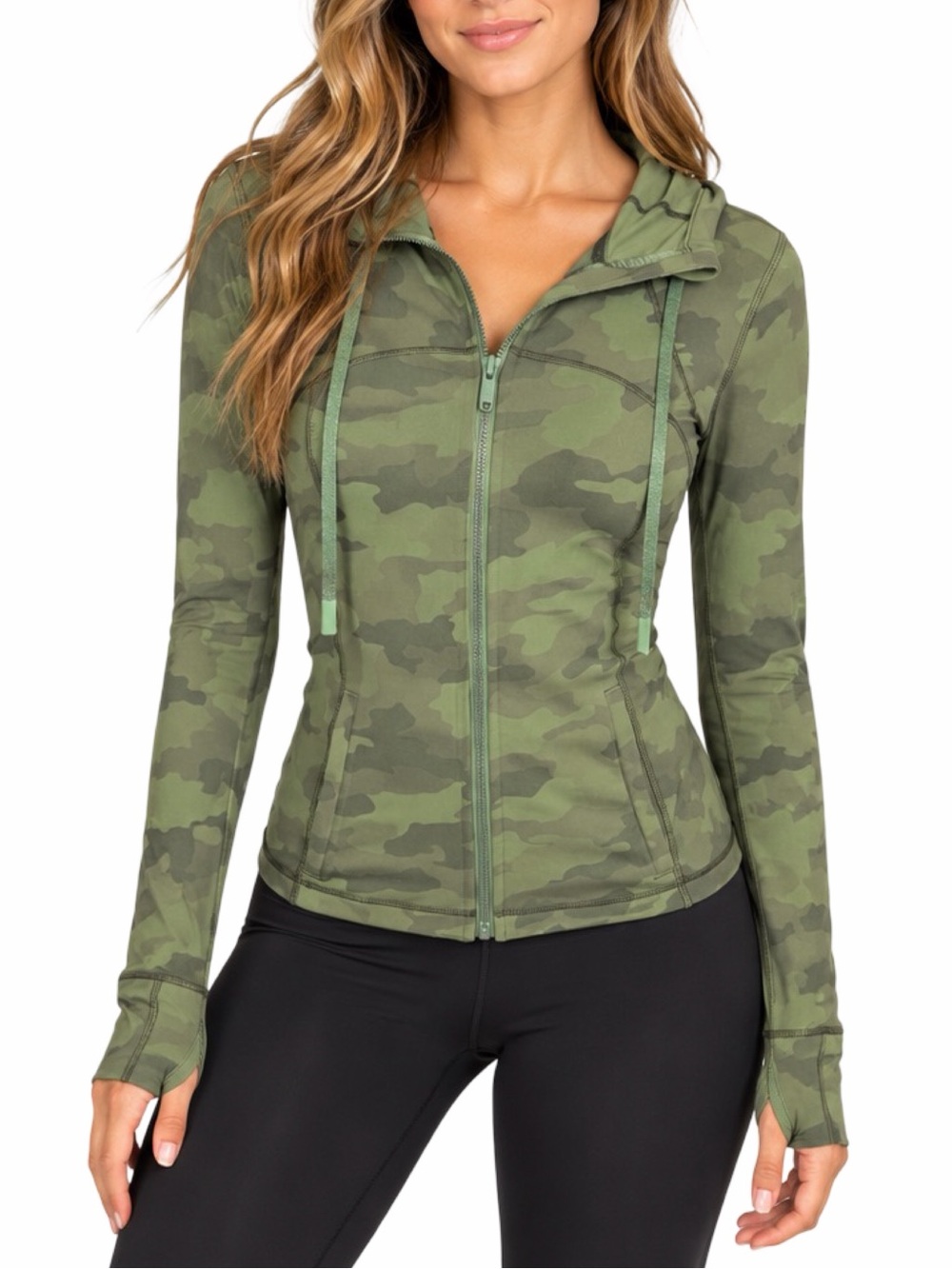 lululemon athletica Hooded Define Jacket Nulu - Size 6 - Camo